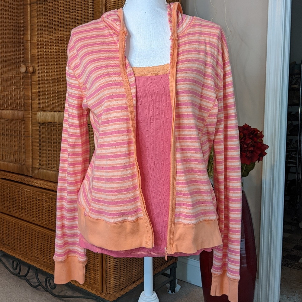 French Cuff Striped Sweater and matching cami LARGE